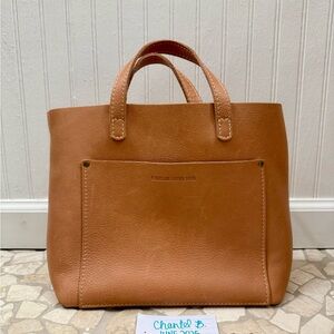 Portland Leather Neutral Quartz Classic Crossbody Tote Bag